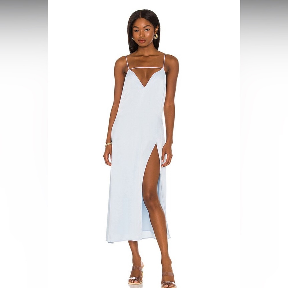 NWT Camila Coelho blue slip dress